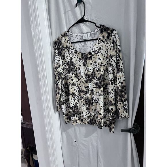 J. Jill Sweaters - J. Jill Women’s XL Button Cardigan 3/4 Sleeve Leopard Floral Sweater Fall Autumn
